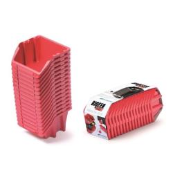 Tárolódoboz 77x92x55mm piros 16db (5982238)
