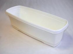 Virágláda tálcával,  50 cm, fehér műanyag (892)