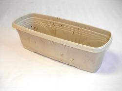 Virágláda tálcával, ovális, 50 cm, drapp, környezetbarát anyagból (892/FA)