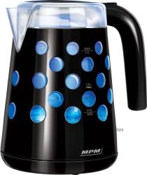 MPM Vízforraló 1,7L 2200W fekete (kék LED pöttyös) (MCZ-86C)