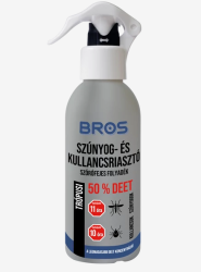 Bros szúnyog és kullancsriasztó trópusi, szórófejes 50%,130ml (B1762)