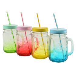 Perfect Home befőttesüveg bögre szívószállal (13102)