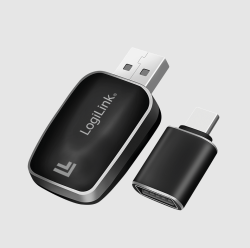 Logilink Vezeték nélküli BT 5.0 autós adapter CarPlay és Android Auto funkciókhoz, USB-A + USB-C, fe