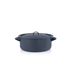 Metalac Classic zománcozott lapos lábas fedővel 34 cm, 12,5 L (355989)