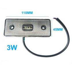 Szélességjelző/helyzetjelző, 12V-36V, fehér LA-607W