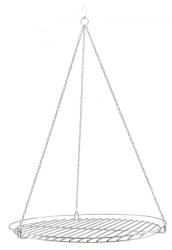 Grillrács krómozott, kör 50 cm, lánccal (10573)