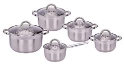 MPM rozsdamentes acél lábas szett 10 db-os (MGK-10)