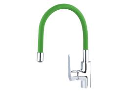Balletto mosogató csaptelep hajlékony szilikon kifolyó csővel, zöld (81124)