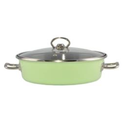 Perfect Home elite zománcozott szeletsütő lábas + üvegfedő 24 cm, zöld (10421)