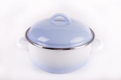 Bonyhádi zománcozott lábas + fedő kék árnyalt 16 cm