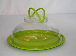 Füles műanyag tortatartó 30 cm almazöld (258)