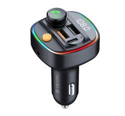 DEVIA EA133 bluetooth FM transmitter autós töltő 2 USB+Type-C aljzat (v5.3, 30W, gyorstöltő, LED kij