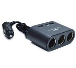 Szivargyújtó elosztó 3-as,120w, type c csatlakozó, 2 db usb csatlakozó 2.1A (18768)