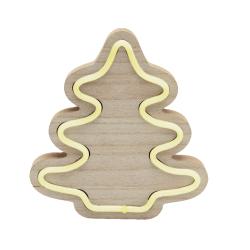 Home LED-es fa asztali dekoráció, fenyő (KAD 28)