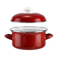 Perfect Home zománcozott lábas + fedő 16 cm, piros (14209)