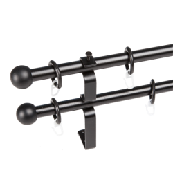 Rúdkarnis fém dupla fekete D=16 mm 240 cm (tartozékokkal) (3704071)