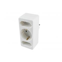 Home elosztó, 2 euro+1 védőér  (NV 131/WH)