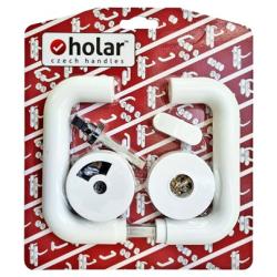 Ajtókilincs műanyag WC (fordítógombos) rozettás fehér (3666323)