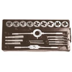 Menetfúró és -metsző készlet M3-M12 (20 db-os) (6113342)