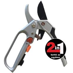 Metszőolló racsnis áttételes, fém nyéllel 2 az 1-ben 20 cm (15205)