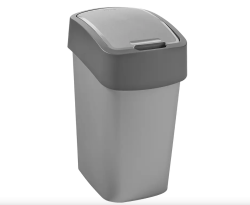 Curver Pacific Flip Bin billenő fedeles szemetes 9L ezüst/grafit (186133)