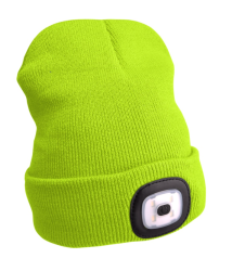 Extol Light sapka, neon zöld kötött, kivehető LED homloklámpával (43194)