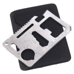 Inox túlélő kártya, 11 funkciós, tokkal ( 3385082 )