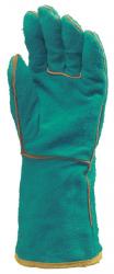 Marhahasíték hegesztőkesztyű, belső pamutbéléssel, zöld színben, 10-es (2630)