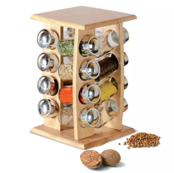 Orion fűszertartó fa állvánnyal 16 db-os (16716)