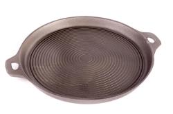 Öntöttvas grillserpenyő, bordázott 35 cm (öntöttvas sütőlap)