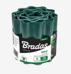Bradas gyepszegély, hullámos 9m x 25cm, zöld (1503169 - OBFG 0925)