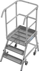 Krause Stabilo egy oldalon járható gurítható dobogó R13 profilrács lépcsőfokokkal, 1x3 (821256)