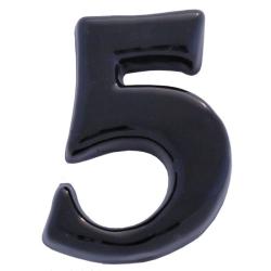 SB  kerámia házszám 5 fekete 12cm (3970065)