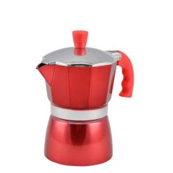 Kávéfőző 3 személyes kotyogós, piros (10059)