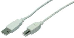 LogiLink CU0007 USB 2.0 kábel, USB-A/M - USB-B/M, szürke, 2 m