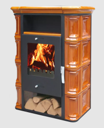 Bonn kerámia csempés kandalló, aranybarna (DOM-KAND-005)