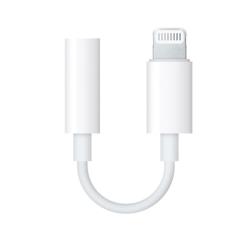 Apple adapter kábel (3.5mm jack aljzat - lightning) FEHÉR