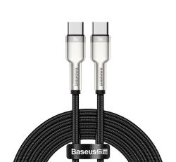 Baseus CAFULE adatkábel (Type-C - Type-C, 100W, PD gyorstöltő, 200cm, cipőfűző) FEKETECATJK-D01