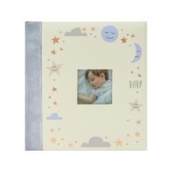 Kenro Sun, Moon & Starts Baby fotóalbum, memo, 200db 10x15, ablakos borító, világoskék (KE-KB701UE)