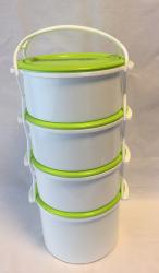 Műanyag Ételhordó 4 részes zöld (52L)