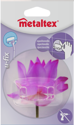 Metaltex U-FIX öntapadós akasztó virág mintával (294803-R)