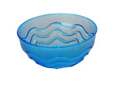 Műanyagtál hullám díszítéssel 1,25 l kék (355)