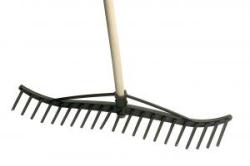 Műanyag begyűjtő gereblye 16 fogú, nyelezett (15448)