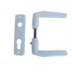 AL-LOY SB ajtókilincs 410 + ajtócím lővér cilinderlyukas fehér porszórt (3986642)