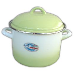 Bonyhádi zománcozott fazék + fedő zöld árnyalt 22 cm (514022078)