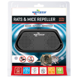 Weitech ultrahangos patkány és egérriasztó, kültéri és beltéri, 80 m2 (WK0344)