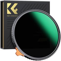 K&F Concept NANO-X Slim, HD, VARIO ND 2-400 változtatható szürkeszűrő, vízlepergető, karcálló, 72mm