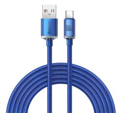 Baseus CRYSTAL SHINE adatkábel (USB - Type-C, 100W, PD gyorstöltő, 200cm, cipőfűző) SÖTÉTKÉKCAJY0005