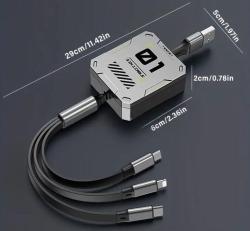 Gyorstöltő kábel visszahúzható, 3:1 ben