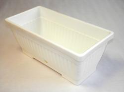 Virágláda tálcával, 40 cm, fehér műanyag (513)